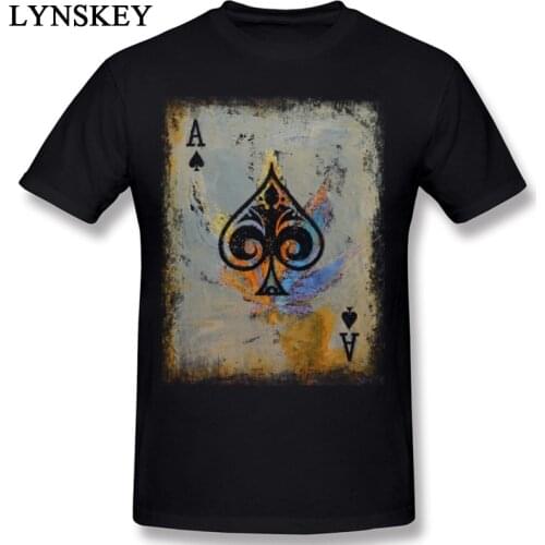 Poker O-Neck T Shirts Men Cotton Tops & Tees Ace Printed Summer Fall Short Sleeve Students Faddish Casual Clothing