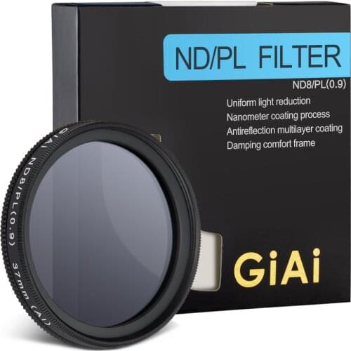 GIAI New 2 In 1 Universal Polarizing Neutral Density ND CPL Lens Filter Sports Motion Camera Smartphones Mobile Phone Tablets