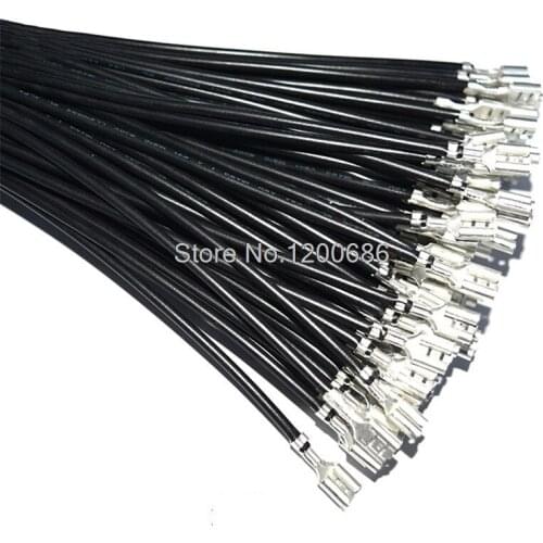 28CM 18AWG Switch plugs 6.3 FASTON 250 (6.3mm) terminals plugs Female Power Cable 20 piece 0.75MM2 wire