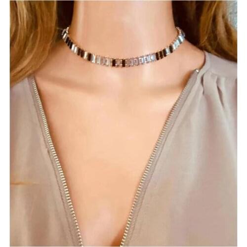 Vintage Austrian Rhinestone Color Set Necklace Bracelet Suitable for Ladies Wedding Party Golden Necklace Jewelry Wholesale 2021