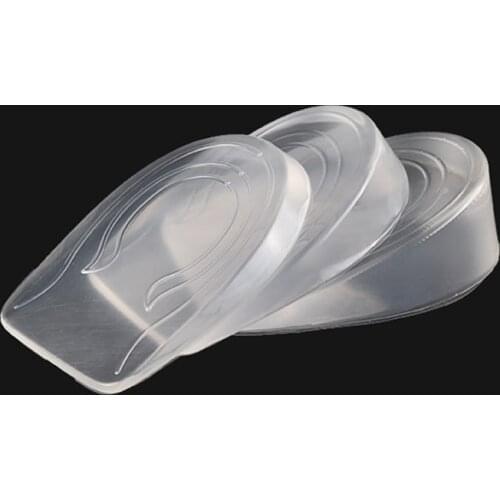 Hot Selling 1 Pair Gel Inner Heightening Insole Soft Elasticity Shock Absorption Decompression Heel Cushion -B5