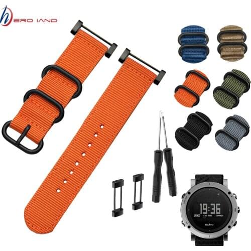 Hot sale for nato long Suunto Core Nylon Strap Band Kit w Lugs Adapters 24mm Zulu Watchbands nylon smart bracelet for men women