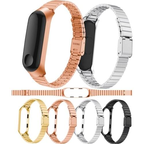 Metal Mi Band 4 3 Strap for Xiaomi Mi Band 4 Stainless Steel Metal Bracelet MiBand 3 Wristbands Replace Mi Band 3 Wrist Strap