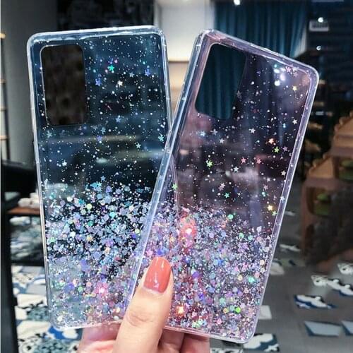 Fashion Glitter Case For Samsung Galaxy S20 Plus Ultra S10 Lite S10E S9 S8 J4 J6 Plus J2 J5 J7 Prime Case Transparent Cover
