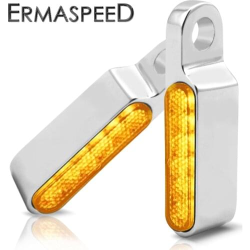 Motorcycle LED Turn Signal Light E24 Mark Mini Blinker Handlebar Flashing Lightings 12V Scooter Amber Signal Indicator Lamp