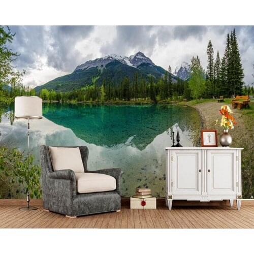 Papel de parede Mountains Lake Coast Nature photo 3d wallpaper,living room sofa tv wall kitchen wall papers home decor murals