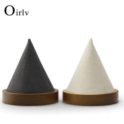 Oirlv New Solid Wood Bangle Bracelet Display Stand with Round Bottom Microfiber Jewelry Holder Jewelry Organizer Jewelry Stand