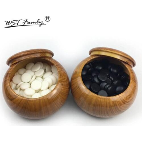 BSTFAMLY Diameter 22mm Plastic Chess Set For 19 Road 361Pcs Chessboard Plastic or Grass Vine Jar China Old Game of Go Weiqi G81