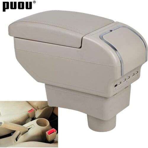 Armrest For Chery A13 Very Celer fulwin 2 2008-2012 Dual Layer PU Leather Central Store Content box with ashtray Cup holder Car