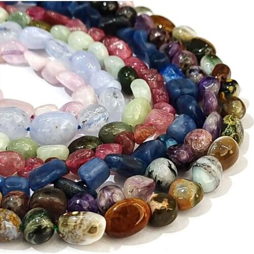 Natural Freeform Nugget Loose Spacer Beads For Jewelry Making DIY Accessorries Bead For Bracelet Citrines Lapis Lazuli Pink Opal