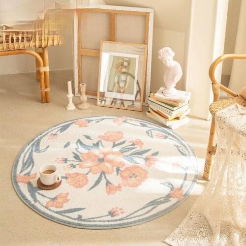 Simple round Carpet Living Room Bedroom Bedside Thickened Floor Mat Computer Chair Floor Mat Room Decoration Teenager