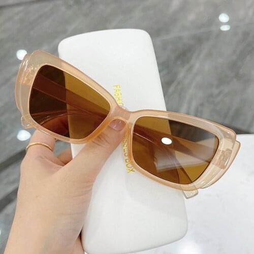 Clear Cats Eye Sun Glasses For Women Fashion 2021 Trends Smal Brown Brand Designer Vintage Sun Glasses Female Uv400 Shades