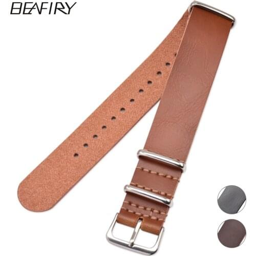 BEAFIRY 20mm 22mm Strap Band For Samsung 42mm 46mm Leather Watchband Bracelet for men women