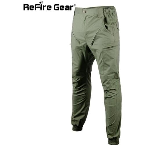 ReFire Gear Autumn Elastic Tactical Pants Men Soldiers Assault Army Fight Military Trousers Casual Rip-Stop Cargo Jogger Pants