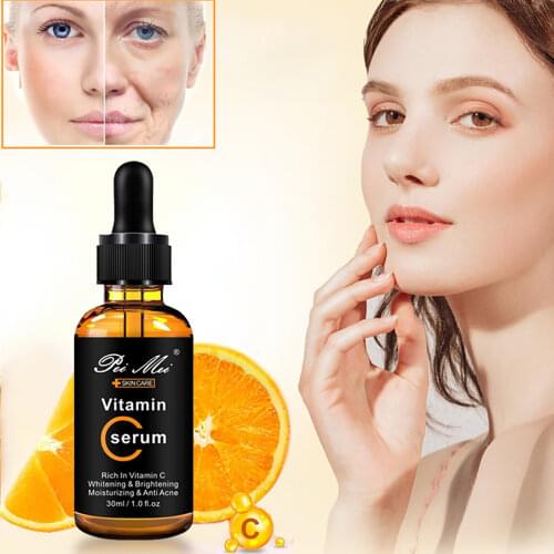 30ml Vitamin C Serum for Face Hyaluronic Acid Brightening Moisturizing Fades Wrinkles Shrink Pores Original Facial Essence