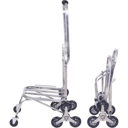 Shopping Cart Trolley Folding Lever Trailer Portable Home To Buy Vegetable Stowaway Stainless Steel Climbing God Stainless Steel