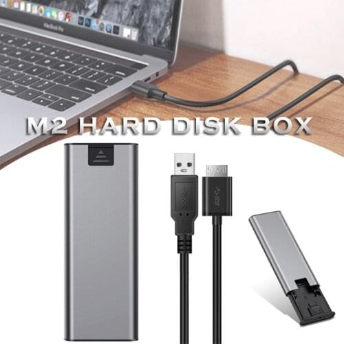 Pohiks 1pc Durable Aluminum Alloy Hard Disk Box USB3.1 Type C to M.2 NGFF SSD Enclosure Mobile Hard Disks