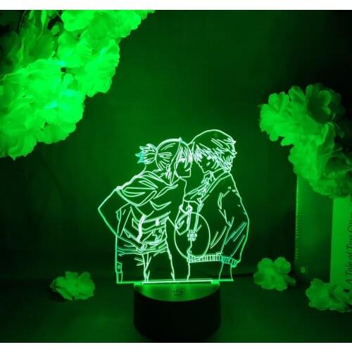 No. 6 Manga Nezumi and Sion Kawaii Harajuku Girls Bedroom Decoration LED Anime Lamp Touch Sensor Controlled Color Changing Desk