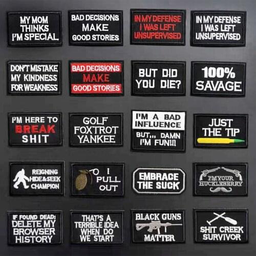 TEXT Patch for Clothing Iron on Embroidered Sewing Applique Cute Sew On Fabric Badge DIY Apparel Accessories