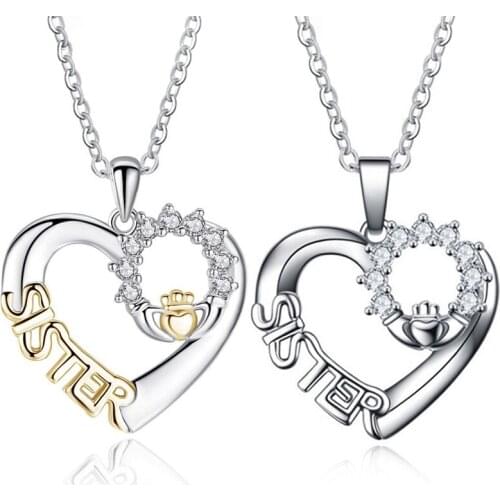 High-grade The loving friendship necklace SISTER zircon pendant necklace