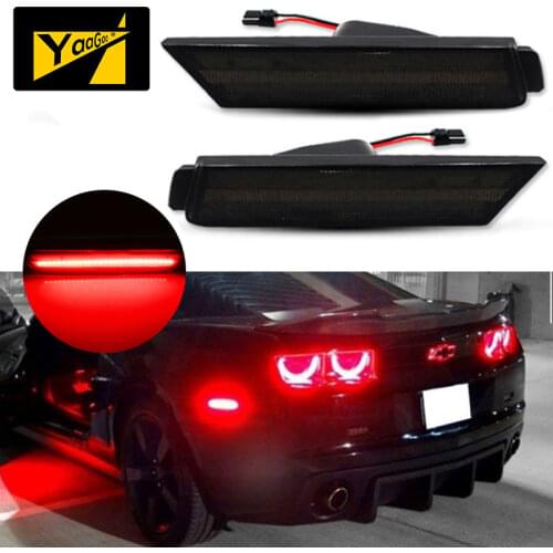 YaaGoo Smoked Lens Rear Side Marker LED Light Lamps For Chevy Camaro 2010-2015 Red