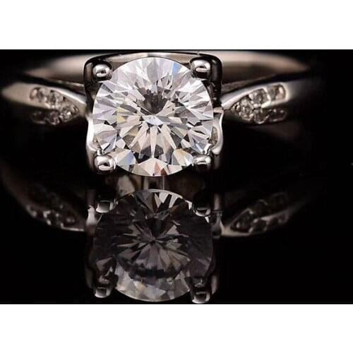 S925 Silver Moissanite Ring 1.00ct D VVS Luxury Moissanite Weding Ring for Women
