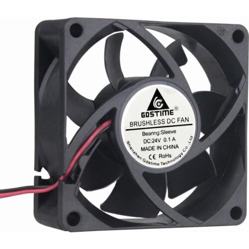 100 Pieces Gdstime 70mm x 25mm 7cm 7025 24V DC Brushless Cooling Fan 70x70x25mm 70mm*70mm
