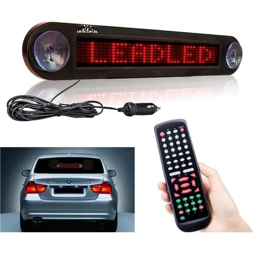 12V 30cm Red Car Led Sign Remote Programmable Scrolling Advertising Message Mirror display board Car rear window Moving signs