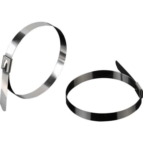 20pcs 10x150/200/350/450mm Stainless Steel Cable Ties, Locking Metal Zip-Exhaust Wrap Coated Multi-Purpose Locking Cable Ties