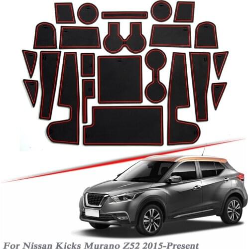 23pcs Car Styling For Nissan Kicks Murano Z52 2015-2020 Latex Gate slot pad Interior Door Groove Mat Non-slip dust Mat Accessory