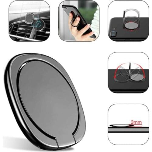 360 Degree Metal Finger Ring Holder For iPhone 12 mini 7 Plus 6s 5s Huawei Xiaomi Desktop For Magnetic Car Holder Accessories