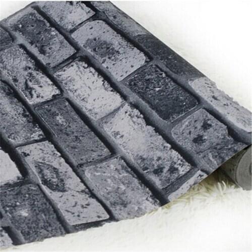 Beibehang Roll Dark Grey Realistic Real Look Brick/Stone Vinyl Textured Background 3d Wallpaper papel de parede papier peint