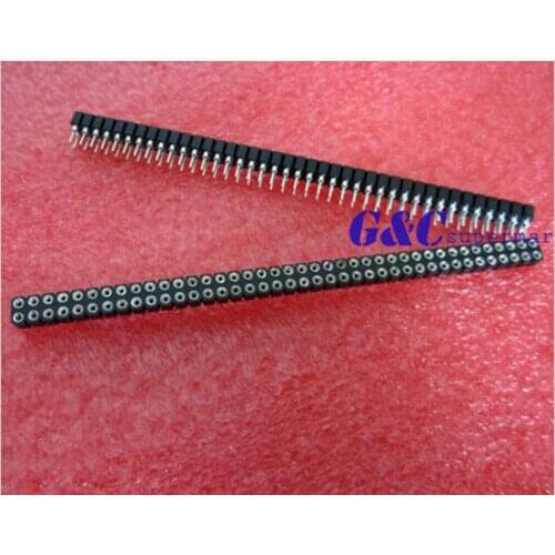 5PCS Double Row 40Pin 2.54mm Round Female Pin Header gold plated machined