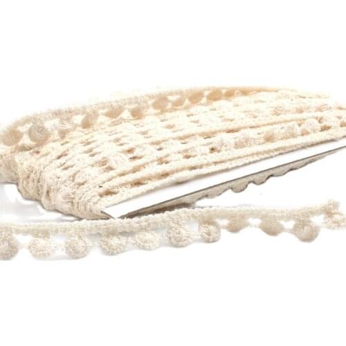 5Yards 14mm Beige Lace Ribbon Colorful Cotton Lace Trimming Baby Clothes Tablecover Hometexile Wrap Embellishment Garment