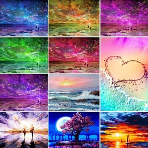 50/65/75CM DIY sky Children Painting By Numbers Picture Colouring Zero Basis HandPainted Oil Painting Unique Gift Home Decor