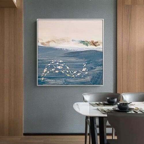 Abstract fahion decor blue set sea n fish canvas painting poster and print wall art picture for living room bedroom dinning room