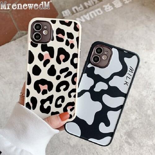 For iPhone 7 8 Plus Animal Pattern Case For iPhone 12 Mini 11 Pro Max SE 20 X XR XS Max Soft Silicone Matte Vacuum Plating Cover