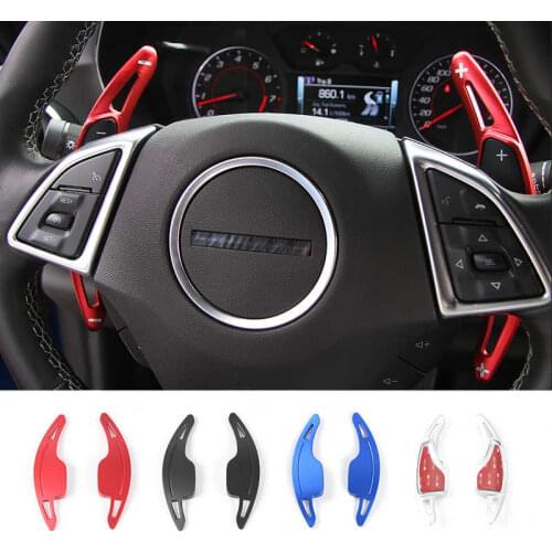 MOPAI Car Interior Steering Wheel Shift Paddle Decoration Cover Stickers for Chevrolet Camaro 2017 Up Car Accessories Styling