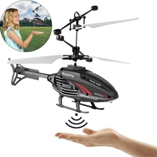 12cm Mini Flying RC Helicopter drone Hand sensing Infrared Induction Model Suspension Aircraft dron Christmas Gift Kids Toys