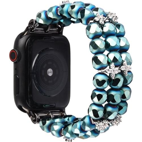 Crystal Stretch Strap for Apple Watch Band 44mm 42mm 38mm 40mm belt Bracelet Replacement Iwatch Series SE 6 5 4 3 2 accessories