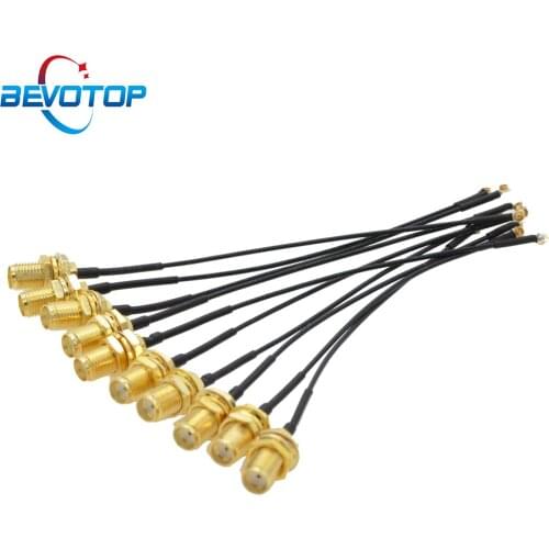 10pcs IPEX Cable SMA Female to uFL/u.FL/IPX/IPEX-1 IPEX 1 Male Plug WIFI Antenna RF Cable RG1.13 Pigtail Extension