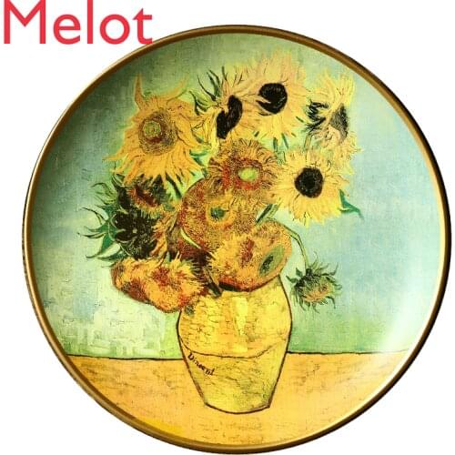 Ceramic Decorative Plates Wall-Plate Disc Decoration Home Ornament Plate Art Ceramic Dish Bracket