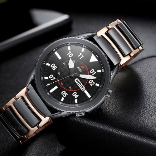 Ceramic Strapfor Samsung Galaxy Watch 3 45mm 41mm Gear S3 46mm Active 2 Band 20 22mm Stainless Steel For Huawei Gt 2e Gt 2 46mm