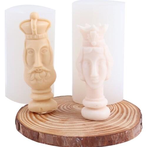 King and Queen Silicone Candles Mold Aromatherapy Plaster Handmade Soap Crafts Soy Candles Mould Home Decoration Tool
