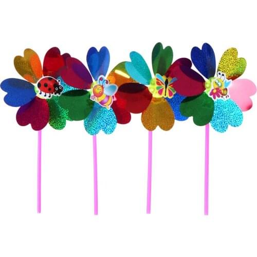 1PC Beauty Colorful Sequins Windmill Wind Spinner Home Garden Yard Decoration Kids Toy