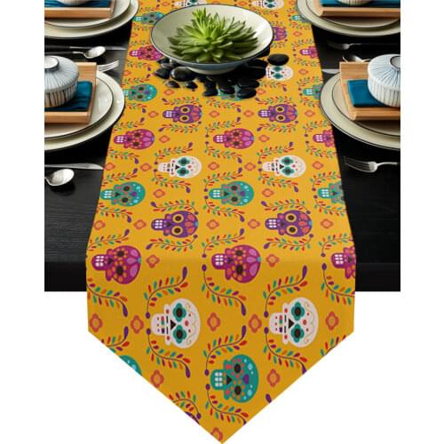 Mexican Skull Table Runners Modern Home Kitchen Dining Tablecloths Wedding Party Table Decoration Table Runner