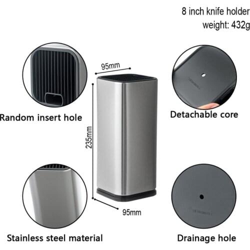Block Knife Bag Stainless Steel Kitchen Knife Stand Tool Holder Multifunctional Tool Holder 8 Knife Kitchen Knife Holder