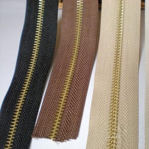 Luggage Zipper Bronze Teeth Light Gold Teeth No. 5 Metal Code Zipper Without Slider DIY Zipper Sewing Crafts Clothing Accessori