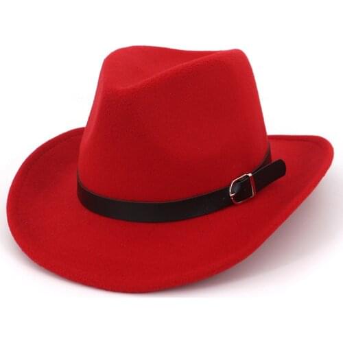 Mens Womens Western Cowboy Hat With Leather Belt Wide Brim Jazz Hat Sombrero Hombre Jazz Hat