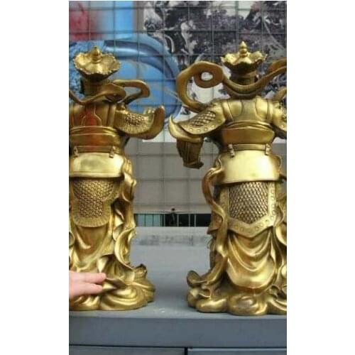 16" Chinese Copper brass Buddhism the Four Heavenly Kings God Buddha Statue Set